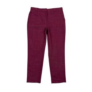 Ann Taylor Tapered Leg Dress Pants With Pockets Burgundy Maroon Size 8 Petite